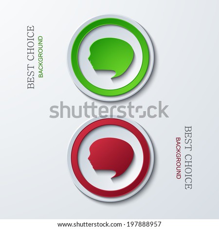 Vector modern circle icons on sample background. 2 variants. Eps10