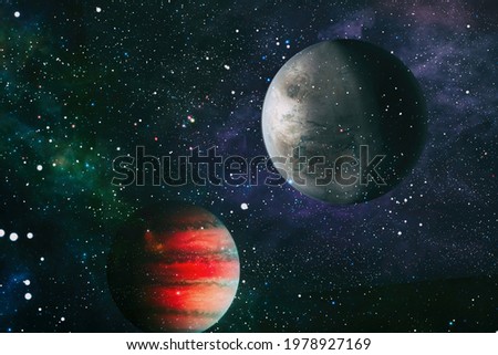 Deep space background with stardust and shining star. Milky way cosmic background. Elements of this image furnished by NASA.