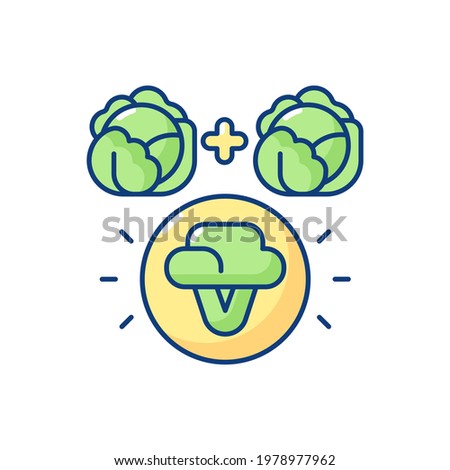 Selective breeding RGB color icon. Genetic engineering. Food modification. Agricultural production. Vegetable cultivation. Artificial selection. Laboratory experiment. Isolated vector illustration