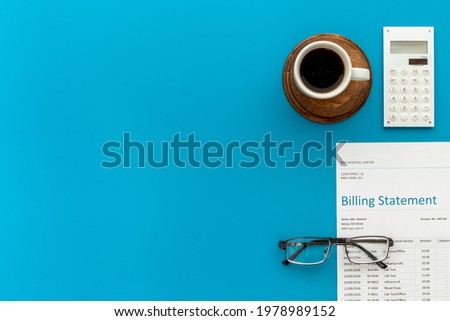Health care billing statement with calculator