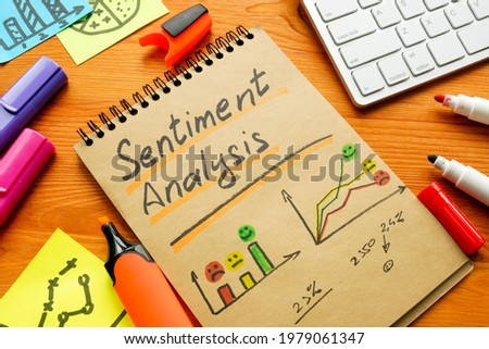 Sentiment analysis for positive and negative mentions in charts and graphs. Royalty-Free Stock Photo #1979061347