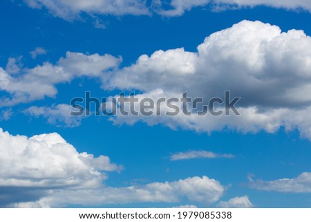 White clouds with blue sky in spring
