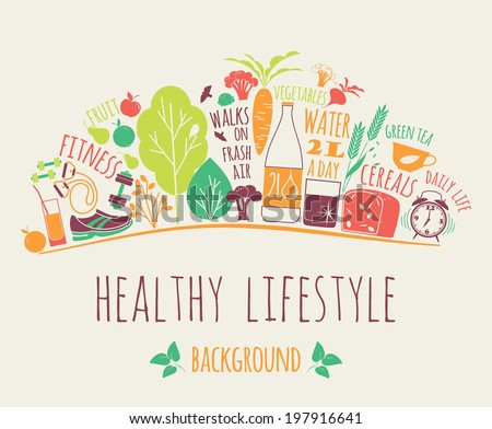 healthy lifestyle background Royalty-Free Stock Photo #197916641