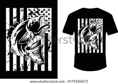 Fishing T-shirt. USA Fishing Flag Gift For Fisherman. Fisher Tee Shirt Cool Fishing Shirts.