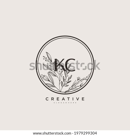 KC Beauty vector initial logo art, handwriting logo of initial signature, wedding, fashion, jewerly, boutique, floral and botanical with creative template for any company or business.