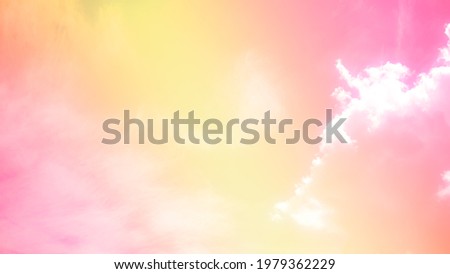 Cloud sky pastel abstract gradient blurred. soft focust canopy orange, red, yellow. wallpaper or background sweet soft landscape. 