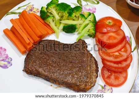 delicious meat steak Homemade with vegetable