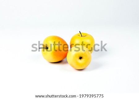 Yellow apples isolated on white background.  Part of set.