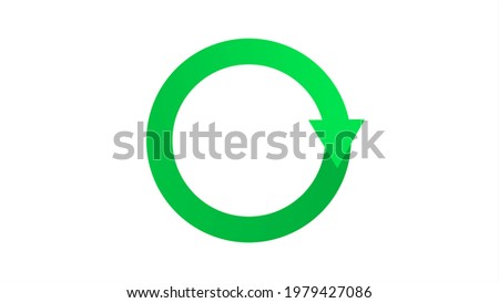 Colourful Rotating Recycle or Cycle Symbol with one arrow on White Background