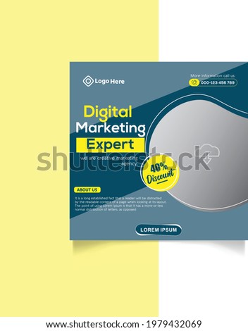 Editable Post Social Media Banners Template for Digital Marketing. Brand Promotion,  Vector Illustration - Vector