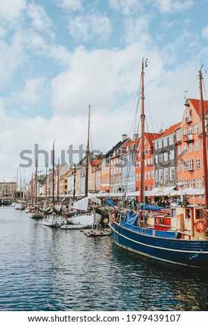 View of Nyhavn district at Copenhagen, Denmark Royalty-Free Stock Photo #1979439107