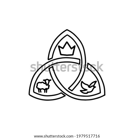 Trinity symbol icon. Hand drawn vector, outline illustration.
 Royalty-Free Stock Photo #1979517716