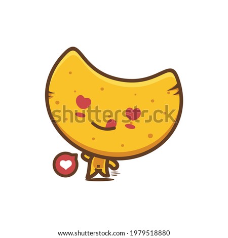 Cute chips cartoon mascot, vector illustration isolated on white background