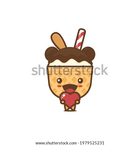ice cream cartoon mascot. vector illustration isolated on white background