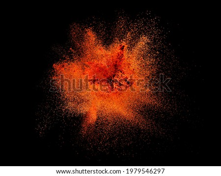 Red hot pepper explosion, close up Royalty-Free Stock Photo #1979546297