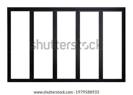Vintage black painted wooden window frame isolated on a white background Royalty-Free Stock Photo #1979588933