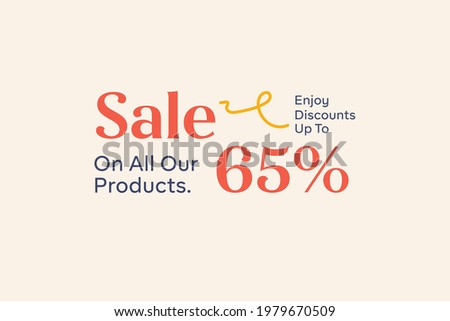 Summer sale banner discount up to 65% vector design. Enjoy Special offer summer sale tag for seasonal shopping discount promo advertisement. Vector illustration