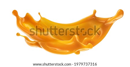 Caramel sauce splash isolated on white background with clipping path Royalty-Free Stock Photo #1979737316