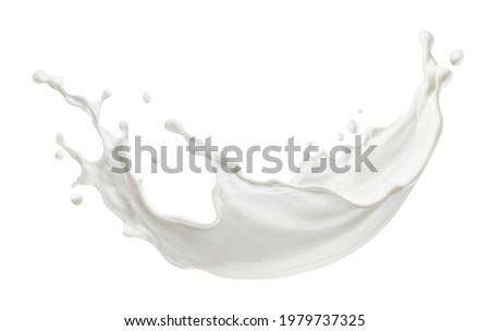 Milk splash isolated on white background with clipping path Royalty-Free Stock Photo #1979737325