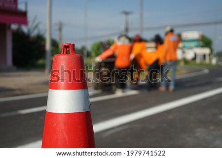 Traffic marking operations For forgiveness on the road (blurry pictures)