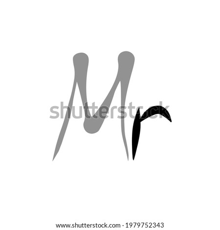 Mr initial handwritten logo for identity