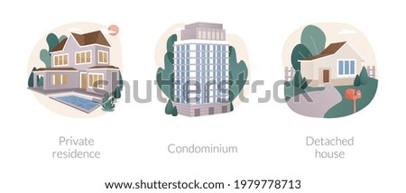 Single family home abstract concept vector illustrations. Royalty-Free Stock Photo #1979778713
