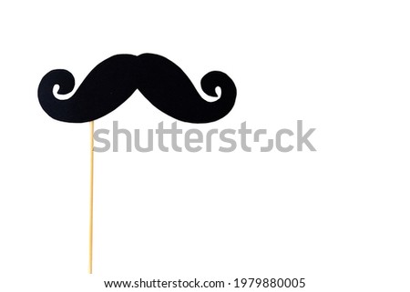 photo booth props black mustache with empty space for taxt on white background, happy father day