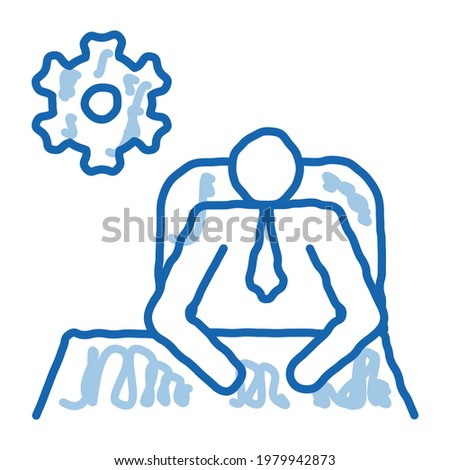 Leader Sit Gear sketch icon vector. Hand drawn blue doodle line art Leader Sit Gear isometric sign. isolated symbol illustration