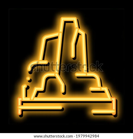 Mountain Skyscrapers neon light sign vector. Glowing bright icon Mountain Skyscrapers sign. transparent symbol illustration