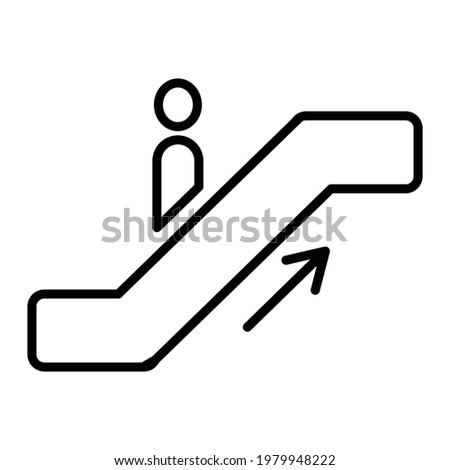 Escalator Icon Sign And Symbols On Trendy Design.