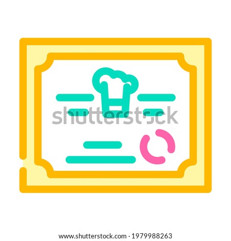 diploma cooking courses color icon vector. diploma cooking courses sign. isolated symbol illustration