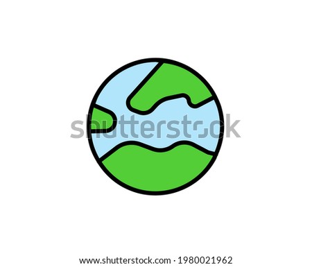 Earth premium line icon. Simple high quality pictogram. Modern outline style icons. Stroke vector illustration on a white background. 