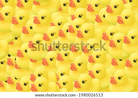 Thrown yellow rubber duck. Funny scene.