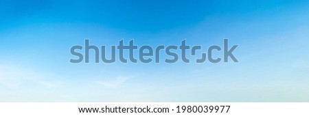 Panorama sunny summer blue sky background. Sky cloud clear, copy space for text, can use wallpaper or backdorp.