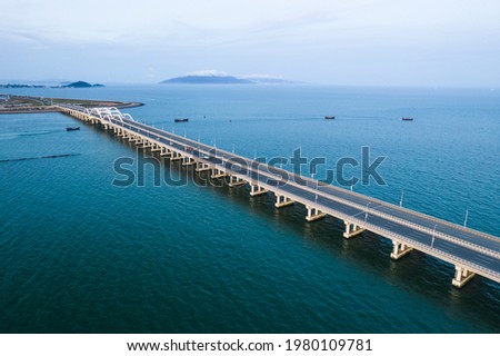 Scenery picture: a bridge on the sea