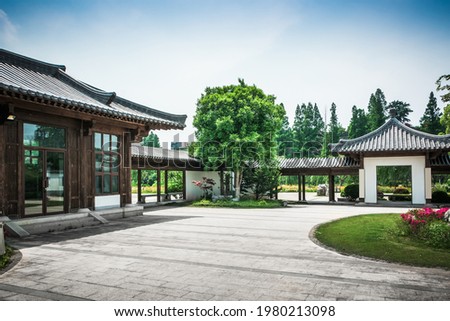 Chinese ancient building in a beautiful park