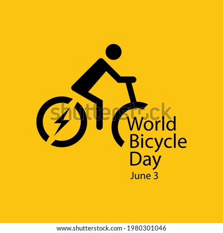 World Bicycle Day Vector Template. Design for Banner, Greeting Cards or Print. Vector Eps 10