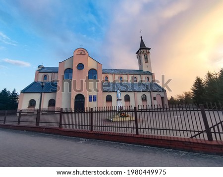 Catholic church of Of Divine Mercy in Pabianice city