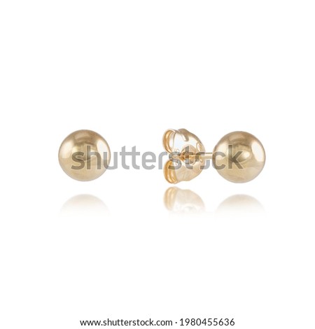 9ct gold ball stud earrings Royalty-Free Stock Photo #1980455636
