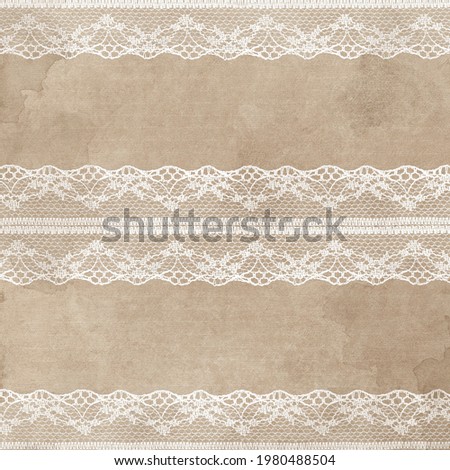Off-White Lace on Vintage Paper Texture with subtle Handwriting