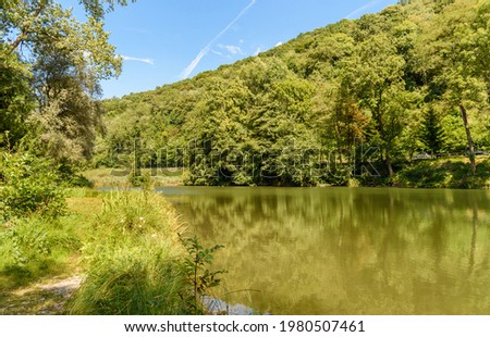 Landscape of Lake of Brinzio in valey Rasa at summertime, province of Varese, Lombardy, Italy.
