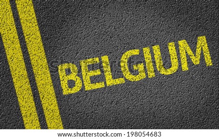 Belgium written on the road