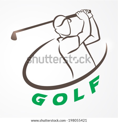 Vector golfer illustration.