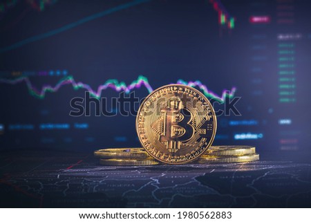 Bitcoin gold cryptocurrency blockchain technology And trading background with cryptocurrency chart concept.