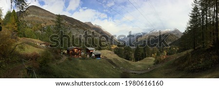 Panoramic view of Furi, Zermatt, Switzerland, Europe