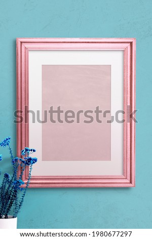 Pink photo frame design mockup