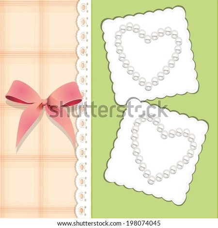 Vector beautiful card with hearts from pearls