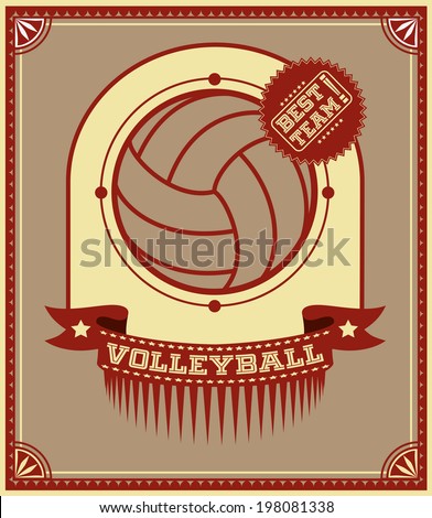 Volleyball retro poster