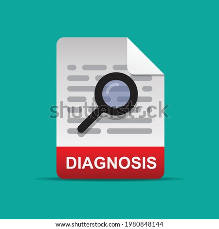 Diagnosis file icon isolated on background vector illustration.