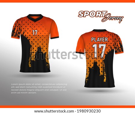 Football jersey design. Front back t-shirt design. Templates for team uniforms. Sports design for football, racing, cycling, gaming jersey. Vector.